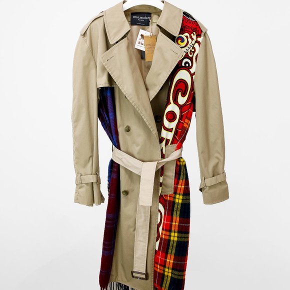 Dry Clean Only Reworked Scarf Panel Trench